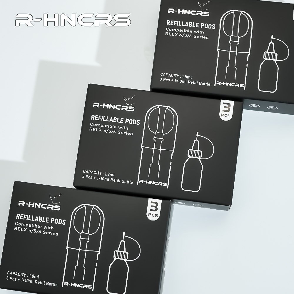【R-HNCRS 犀牛】RELX 4/5/6 代通用空倉 1.8ml 3入+10ml注油瓶